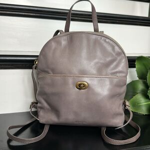 Margot Genuine Leather Taupe Neutral Backpack Shoulder purse baby bag